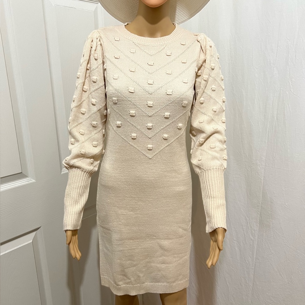 Long sleeve bobble sweater dress